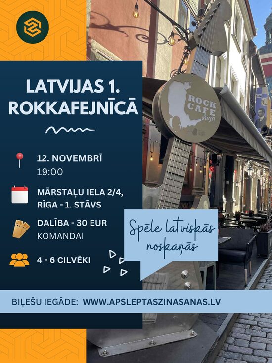 Komandas dalība spēlē Latvijas 1. Rokkafejnīcā - 12.11. 