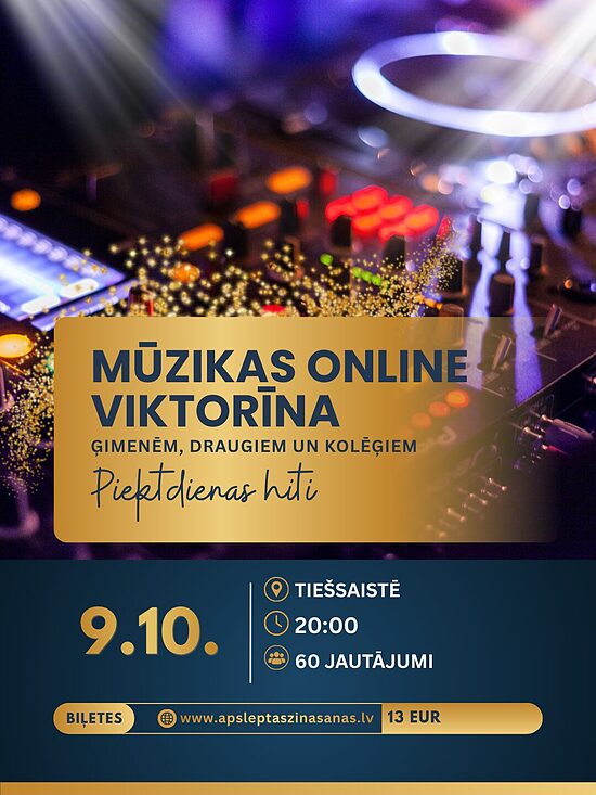 ONLINE 9.10. Mūzikas viktorīna (Pieaugušajiem)