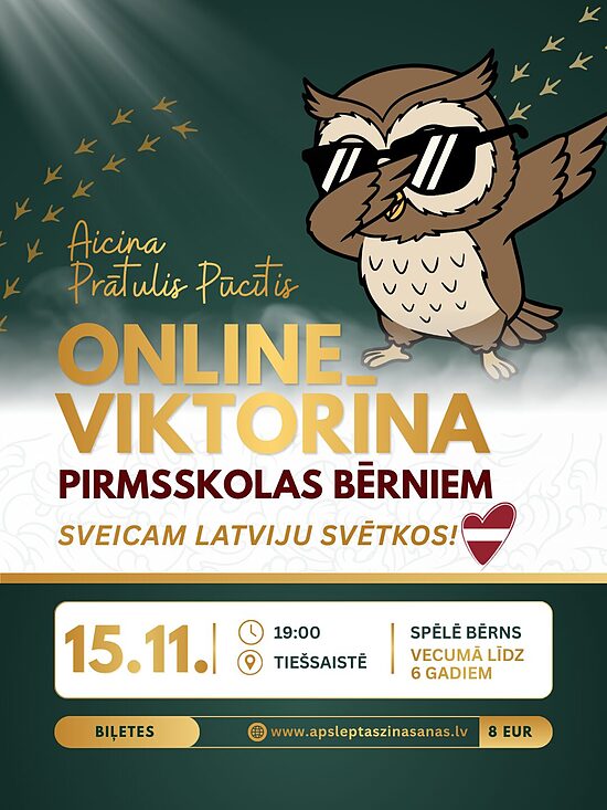 ONLINE 15.11. Bērnu viktorīna par Latviju (3-6 gadi)